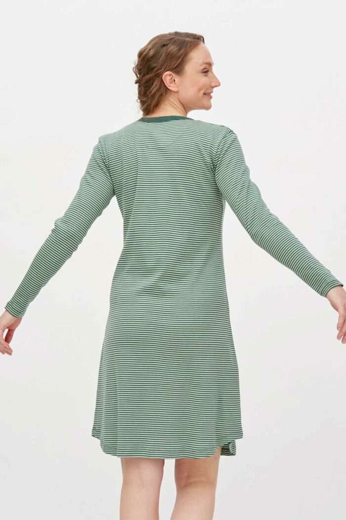Nachthemd biokatoen groen streep - Afbeelding 2