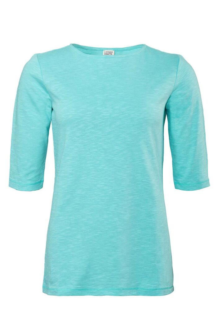 Shirt driekwart mouw lichtblauw