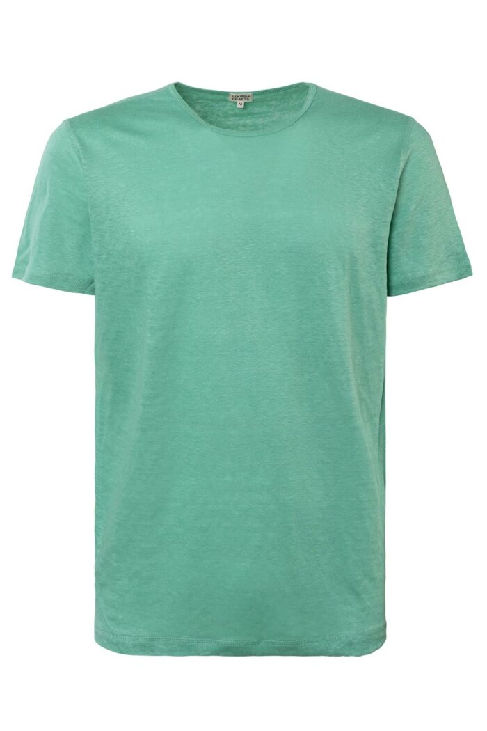 Linnen t-shirt heren zeegroen