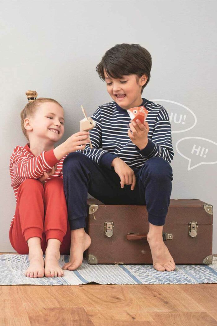 Kinderpyjama streep rood - Afbeelding 2