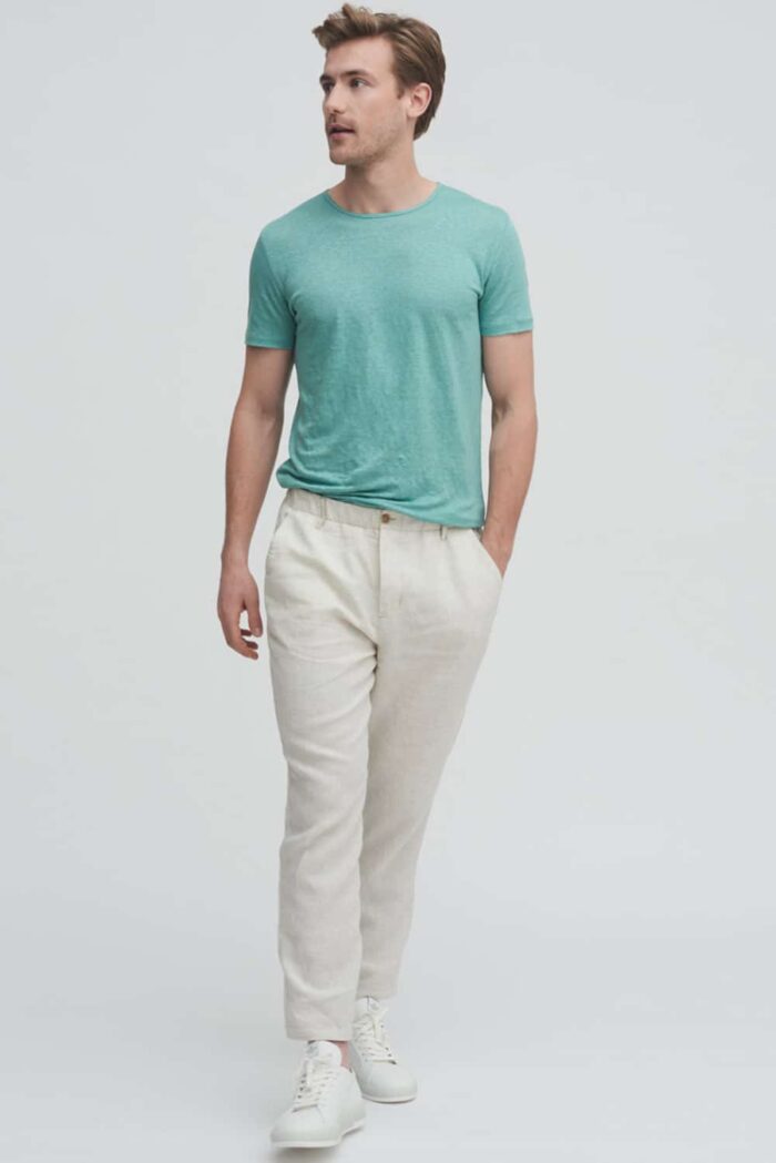 Linnen zomerbroek Beige - Afbeelding 2