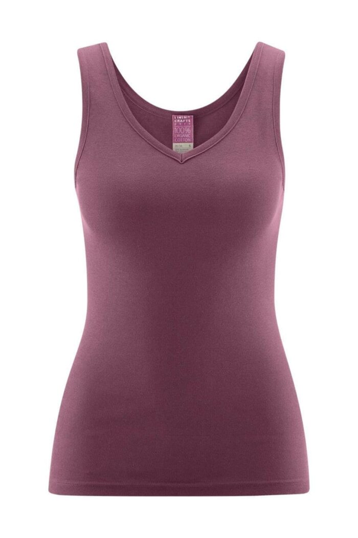 Hemd v-hals 100% biokatoen roze