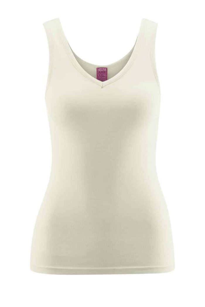 Hemd v-hals 100% biokatoen off-white