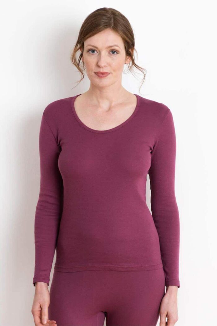 Shirt lange mouwen 100% biokatoen, roze - Afbeelding 2