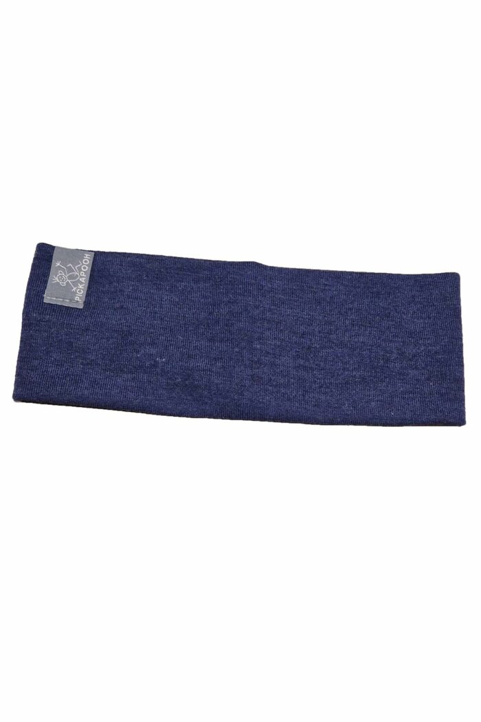 Dunne merinowollen hoofdband donkerblauw - Afbeelding 2