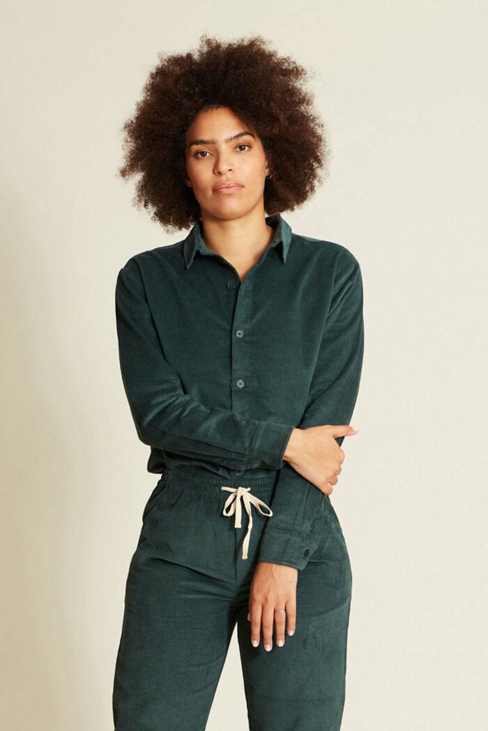 Unisex riboverhemd groen - Afbeelding 2