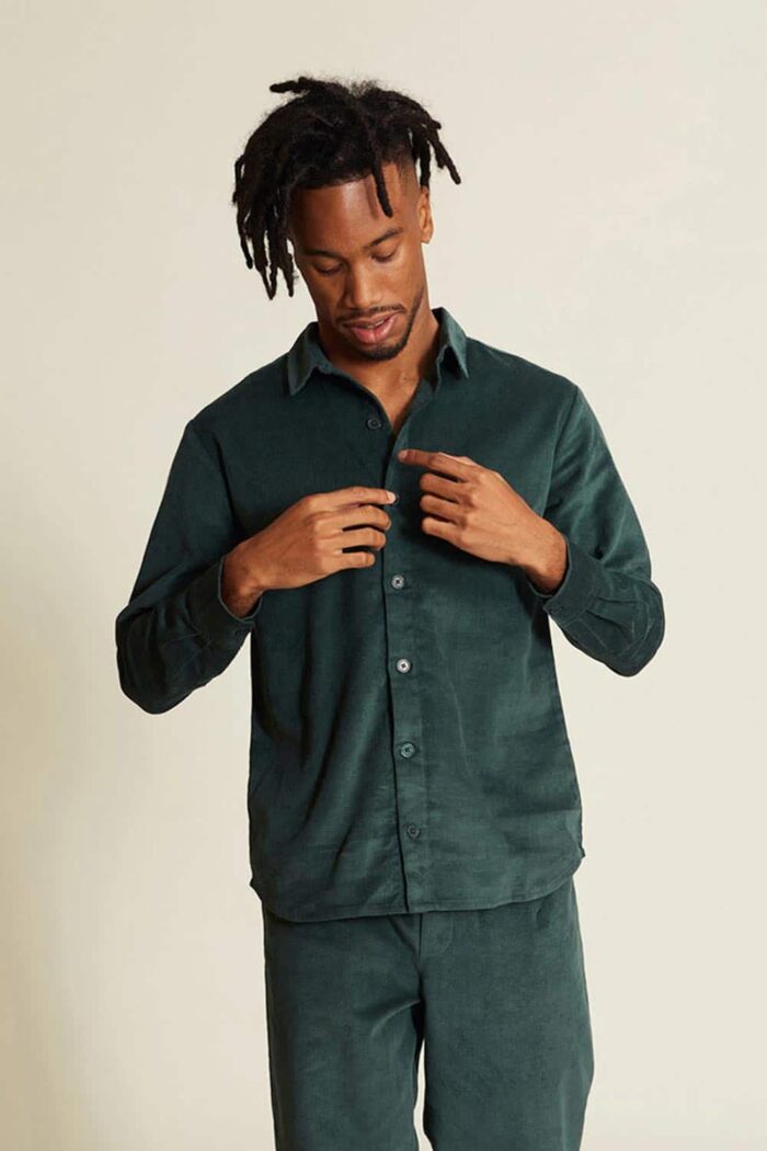 Unisex riboverhemd groen