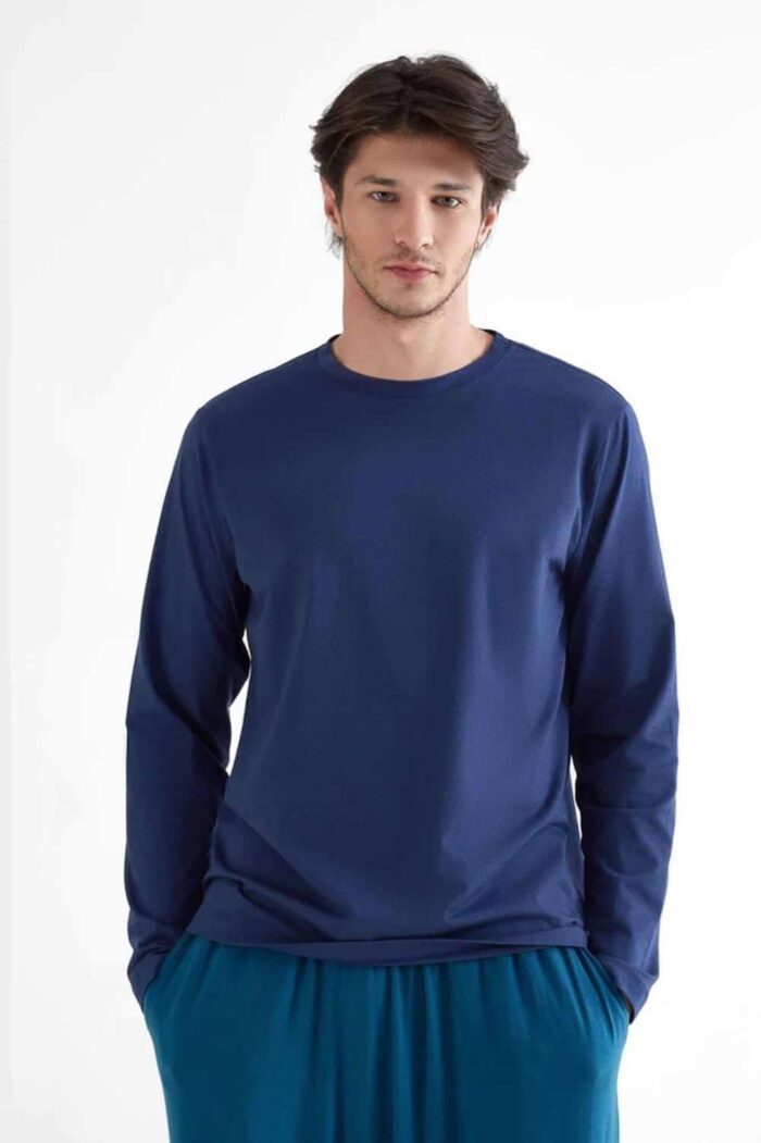 Effen longsleeve Navy