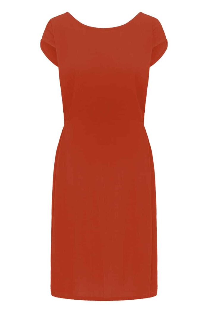 Ecovero Jurk in oranjerood