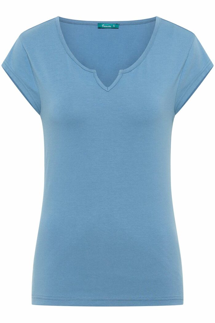 T-shirt wijde hals en splitje