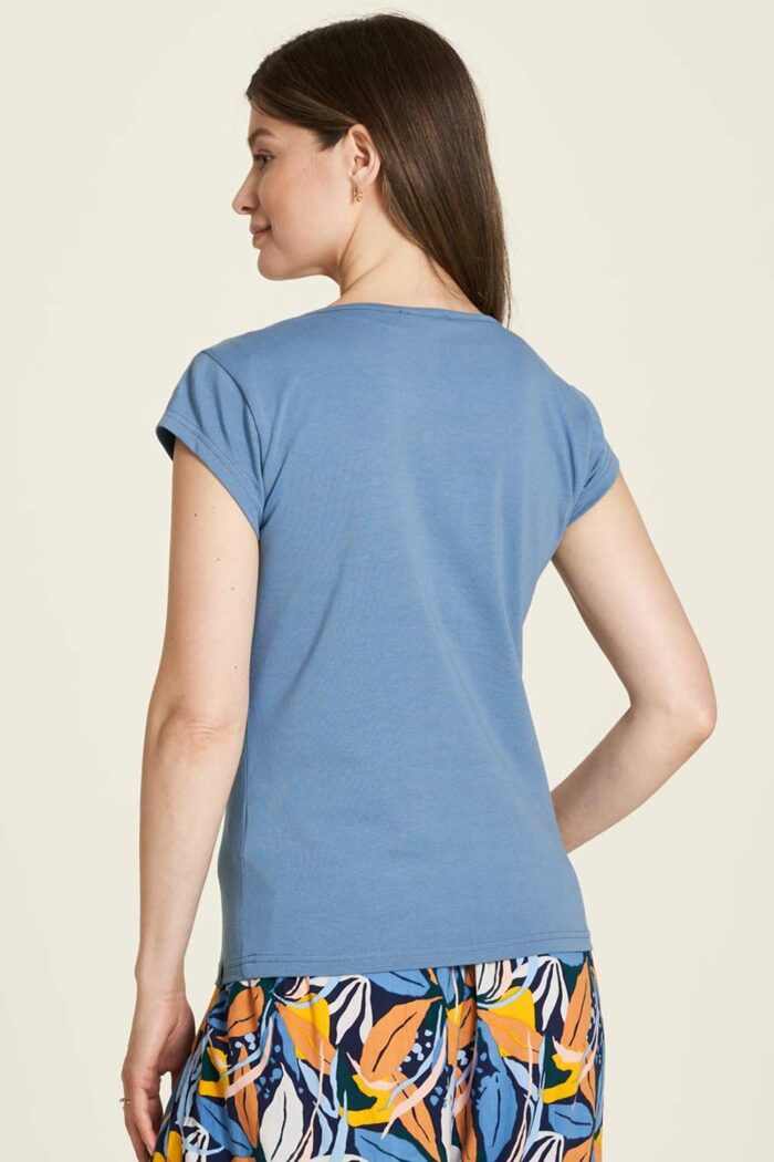 T-shirt wijde hals en splitje - Afbeelding 3