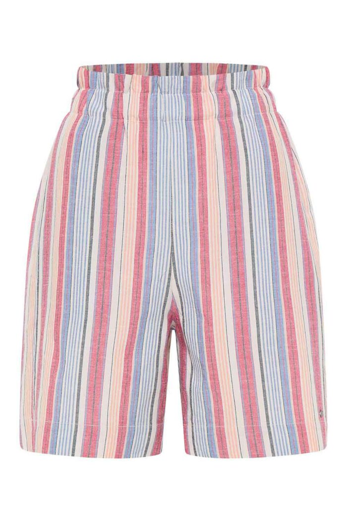 Gestreepte biokatoenen korte broek