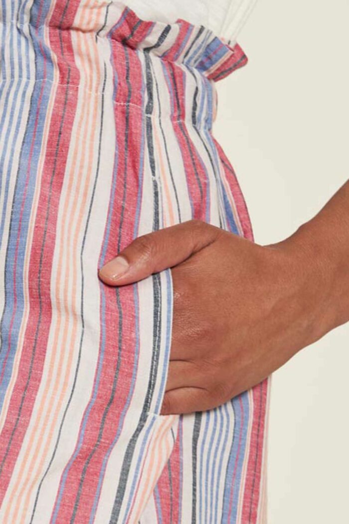 Gestreepte biokatoenen korte broek - Afbeelding 4