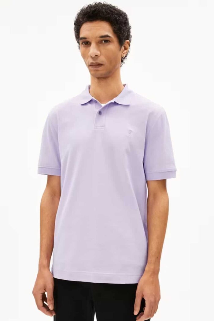 Poloshirt biokatoen lila - Afbeelding 3