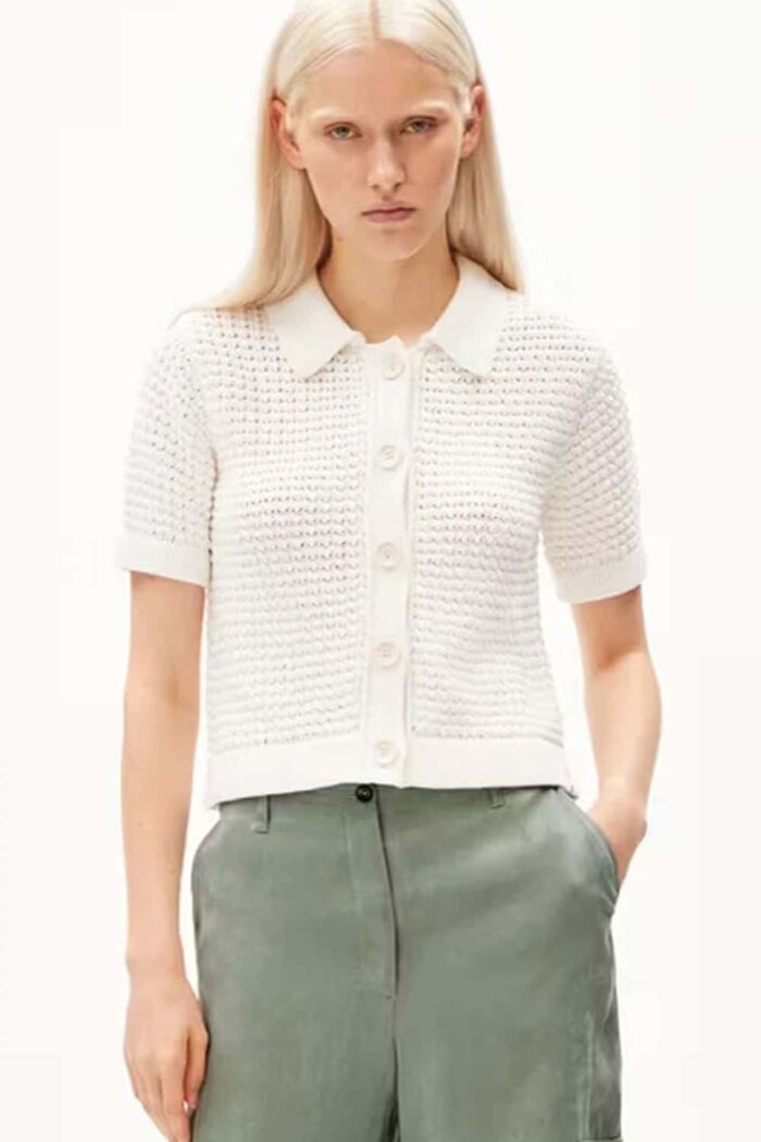 Gebreid off-white vestje biokatoen