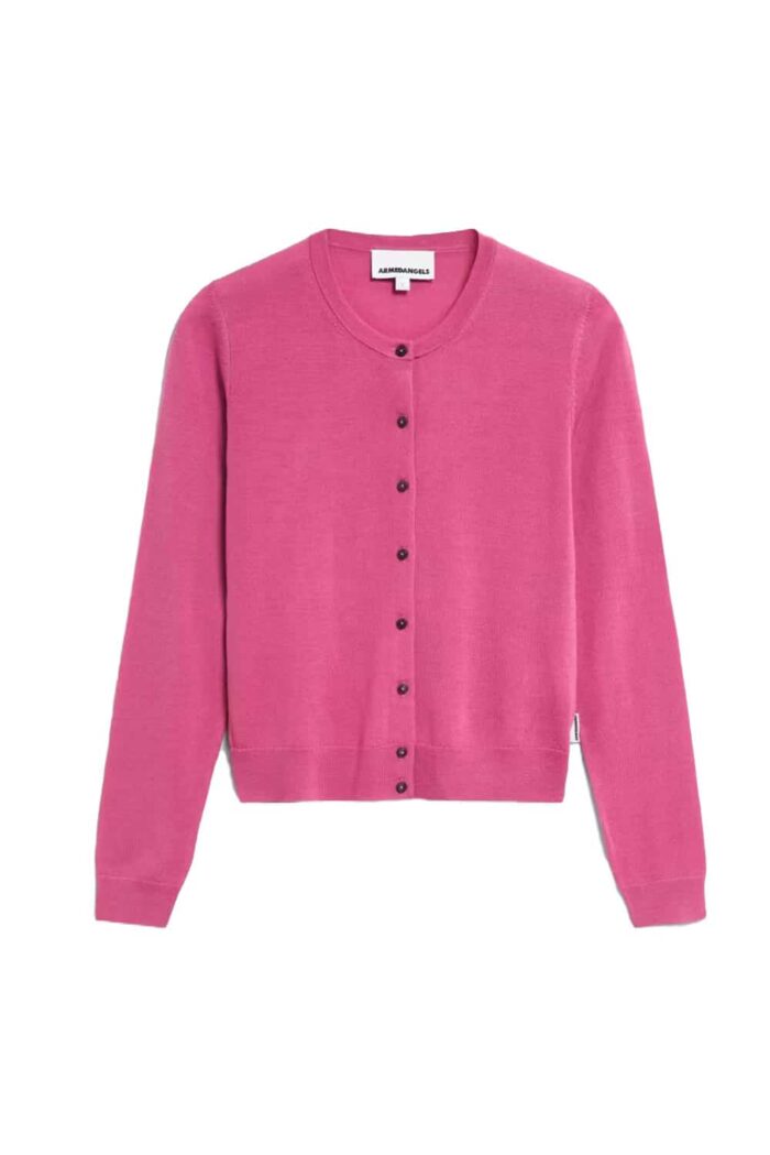 Damesvest merinowol roze