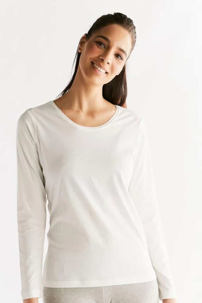 Shirt lange mouw 100% biokatoen off-white