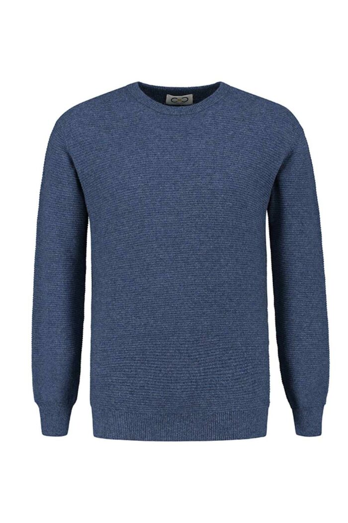 Trui 70% gerecycelde wol blauw