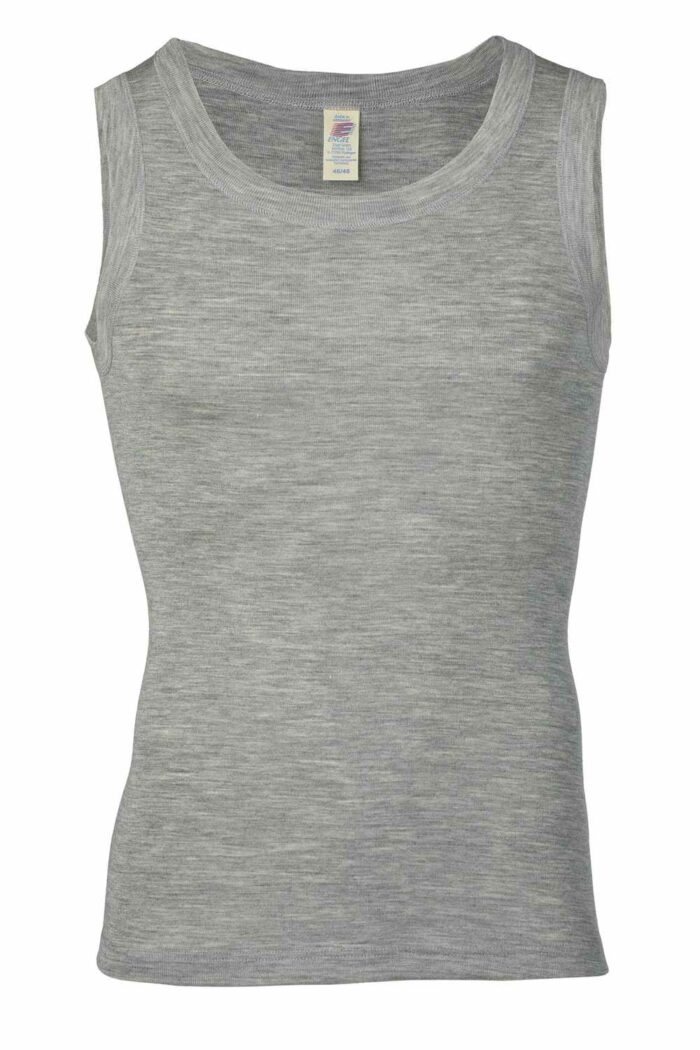 Herensinglet wol zijde grijs