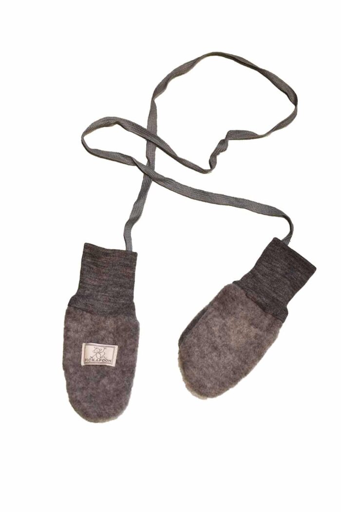 Babywanten merino wolfleece grijs
