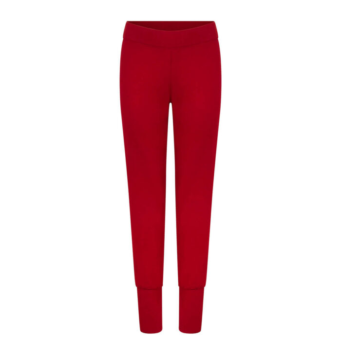 Yogabroek met manchetten rood
