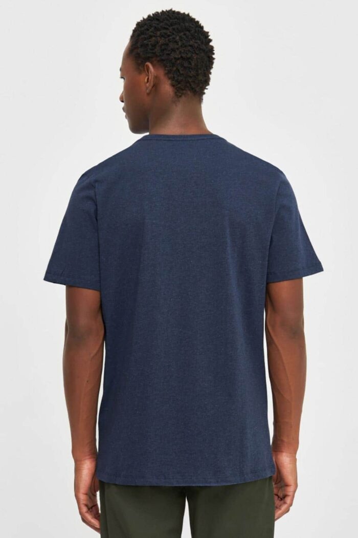 Basic t-shirt biokatoen blauw melange - Afbeelding 3