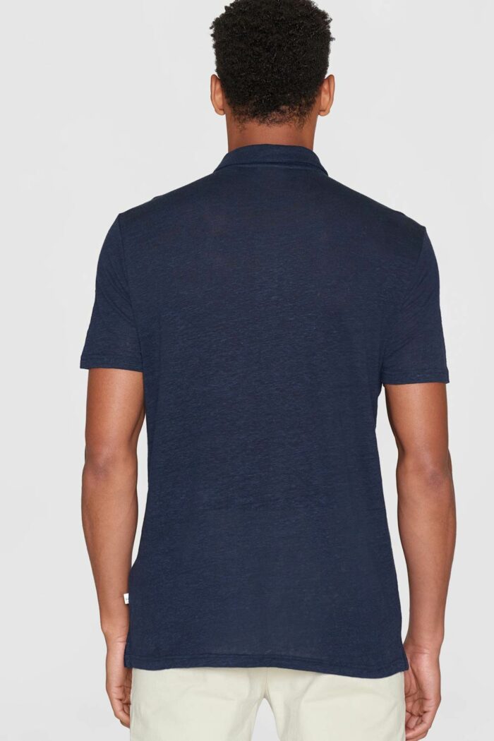 Linnen polo donkerblauw - Afbeelding 3