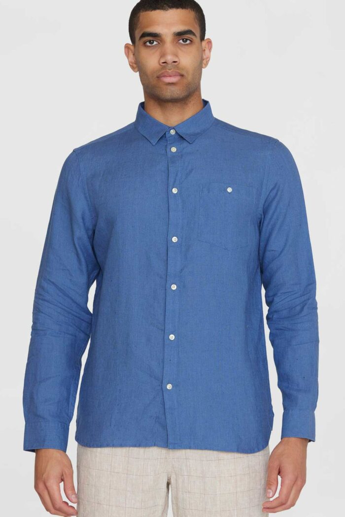 Linnen overhemd blauw