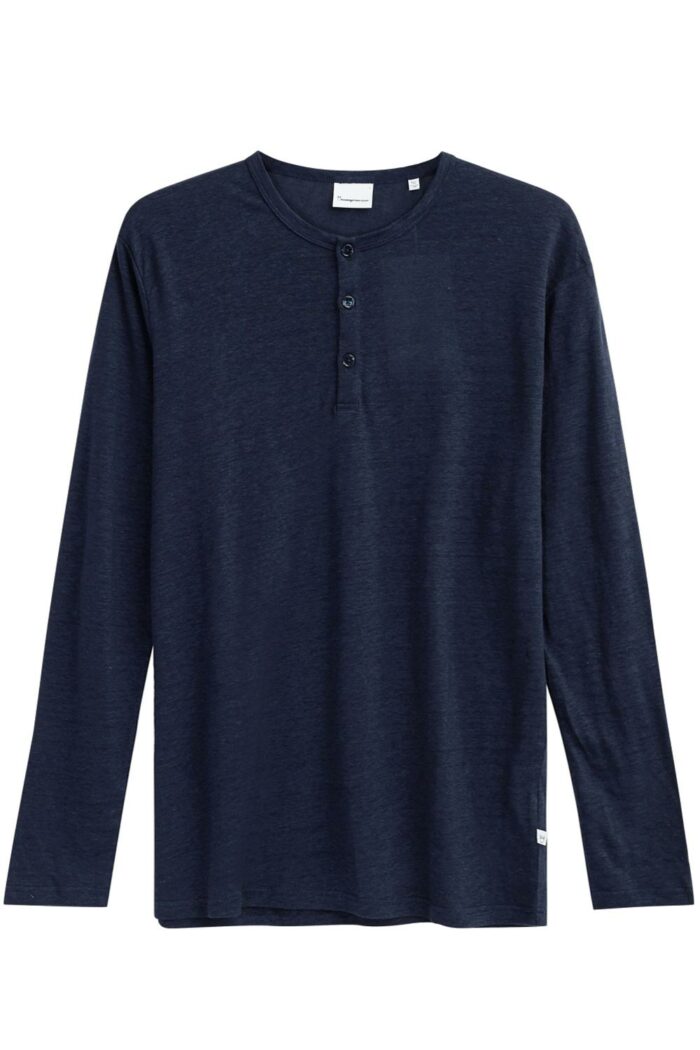 Linnen longsleeve met knoopjes