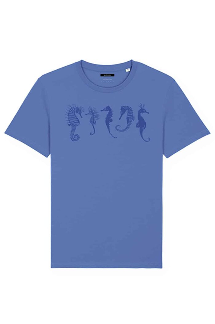 T-shirt met zeepaardjes familie blauw - Afbeelding 2