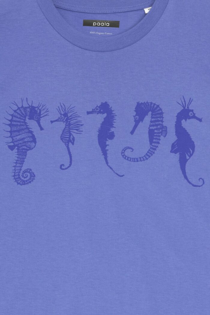 T-shirt met zeepaardjes familie blauw - Afbeelding 3