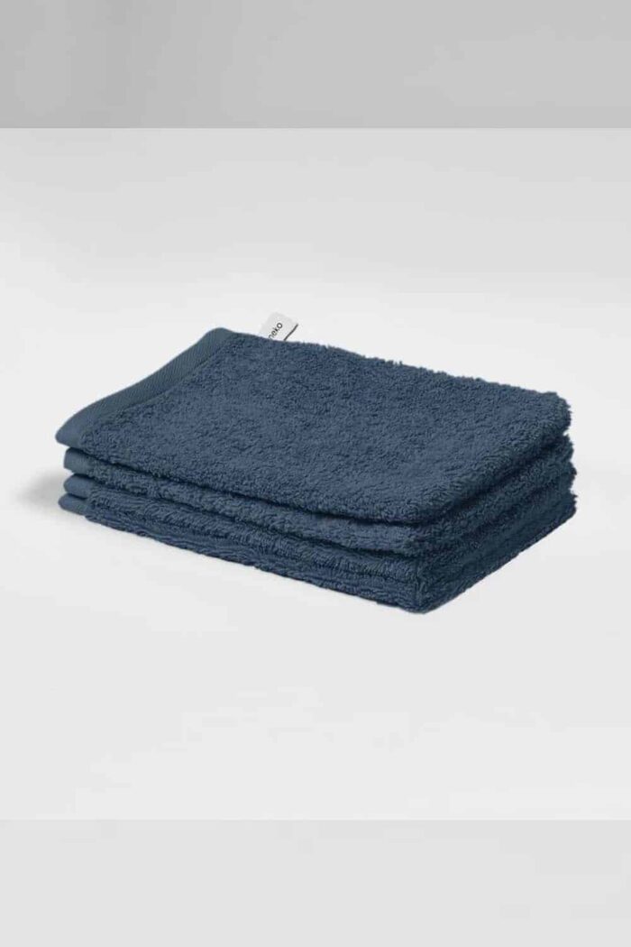 4 washandjes Donkerblauw